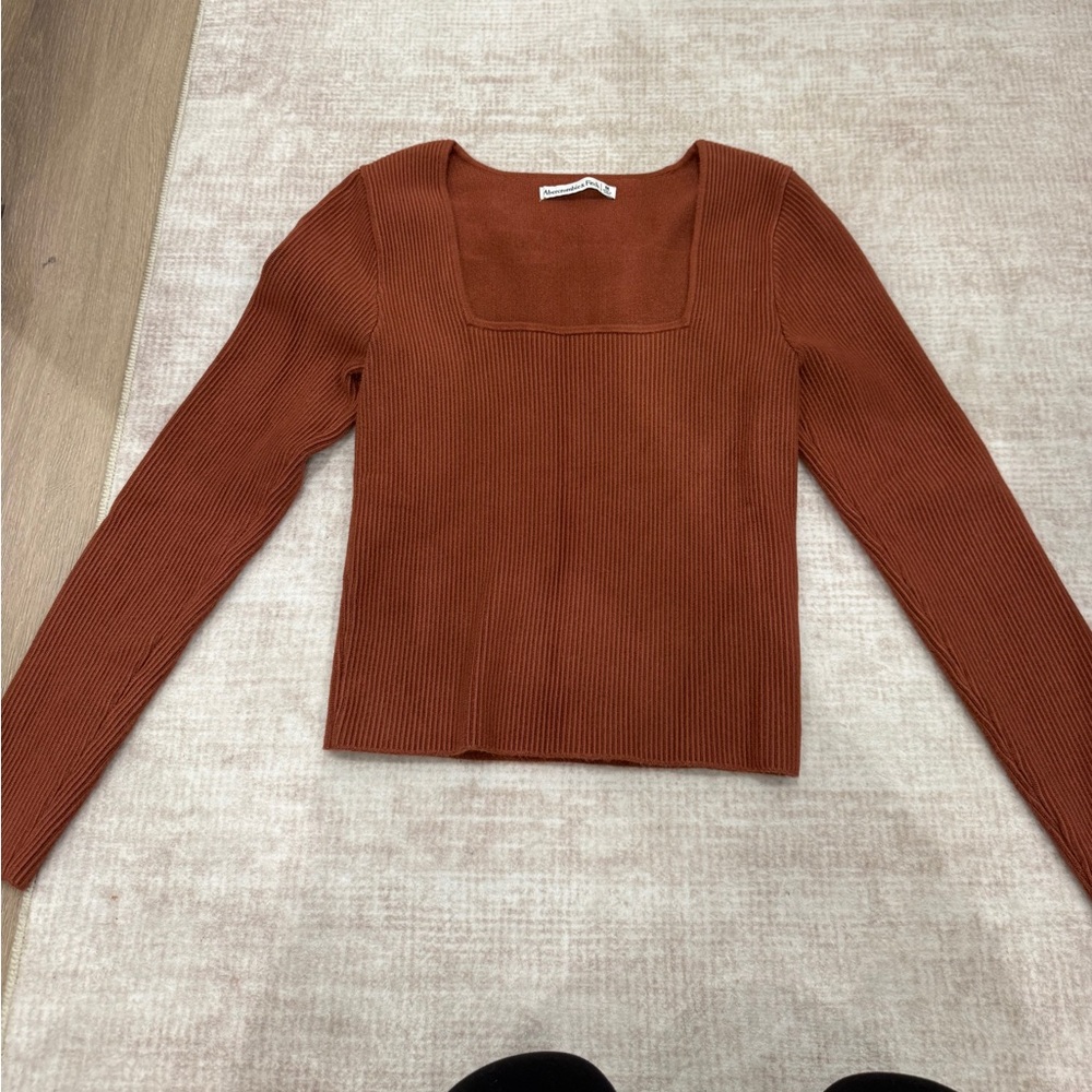 Abercrombie & Fitch Terracotta Ribbed Top - Picture 1 of 2